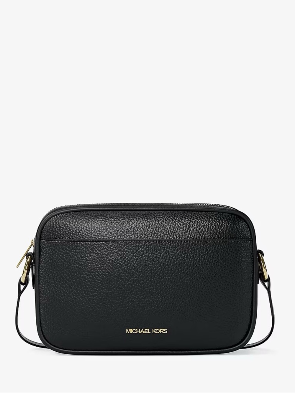 Michael Kors Black Pebbled Leather Crossbody with Gold Hardware